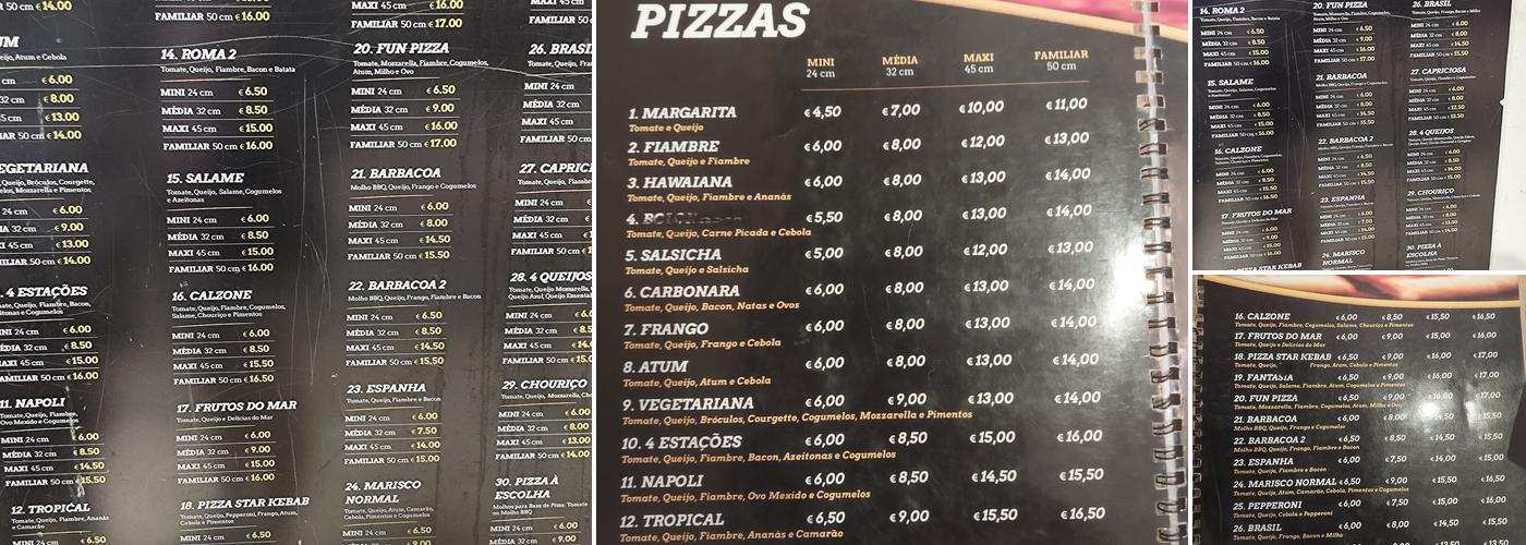 Star Kebab & Pizza Tomar Menu