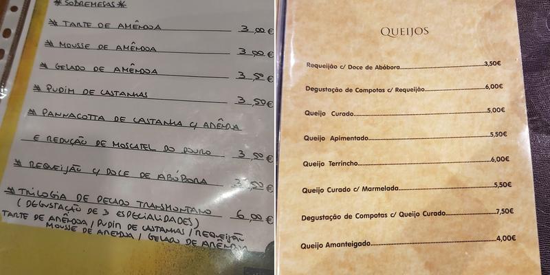 O Lagar Menu