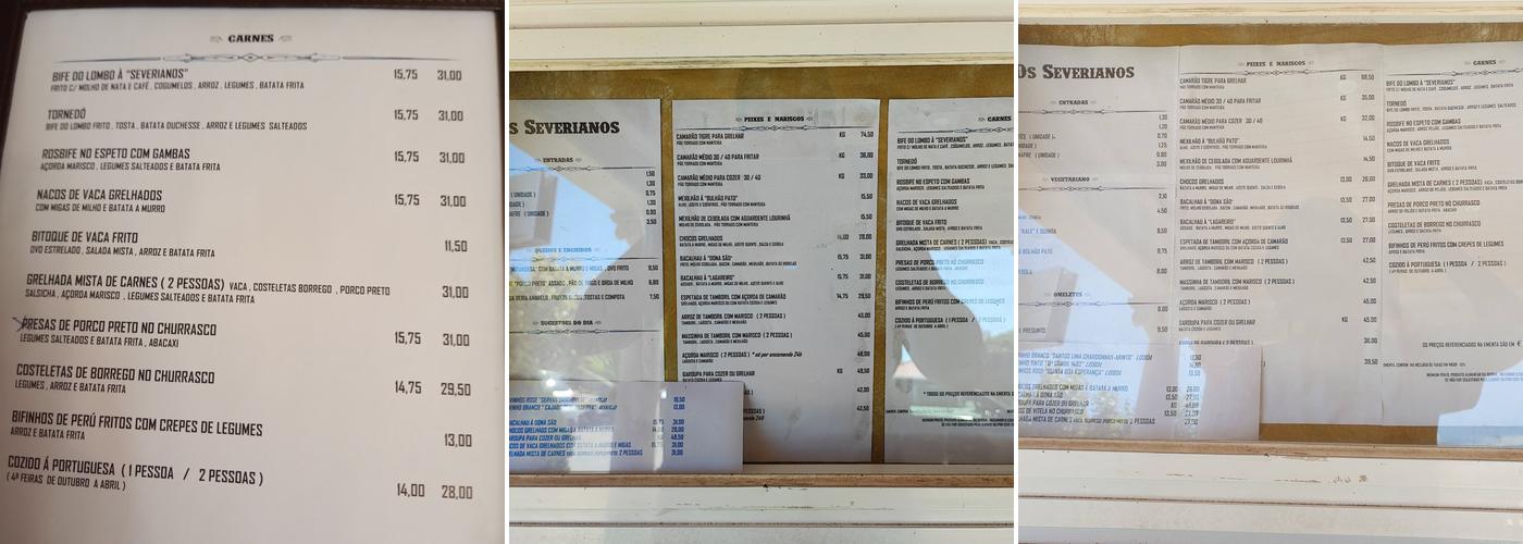 Os Severianos Menu