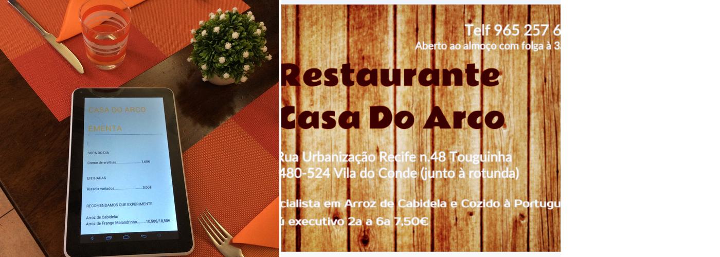 Casa do Arco Menu