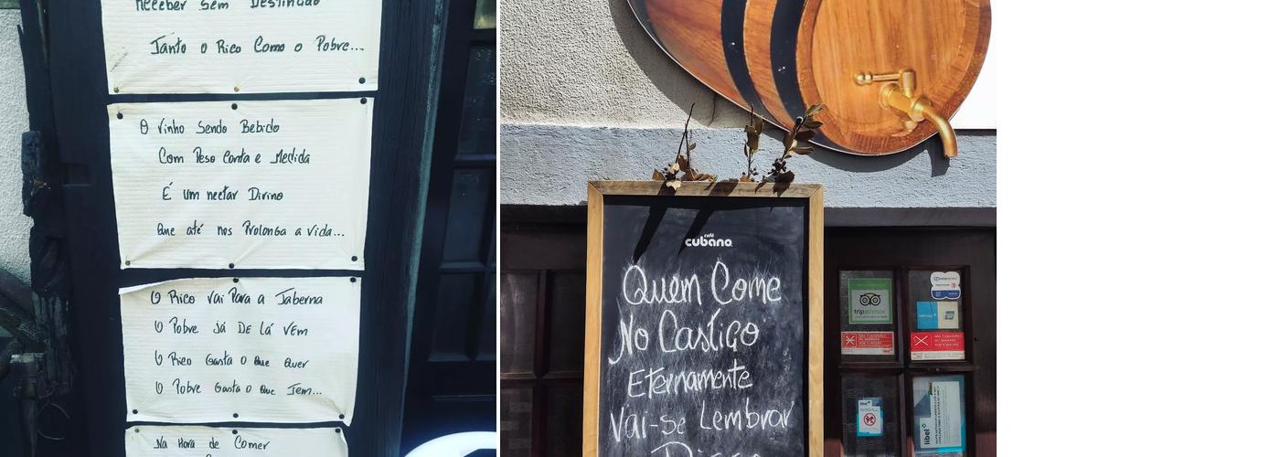 Retiro do Castiço Menu