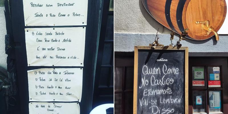 Retiro do Castiço Menu