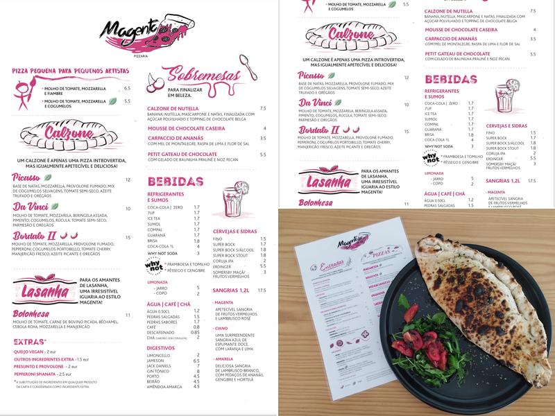 Magenta Pizzaria Menu