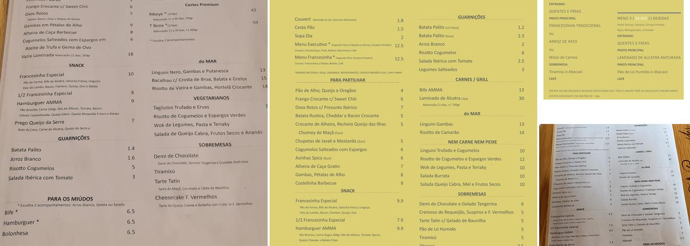 AMMA Cervejaria (AMMA Parque) Menu