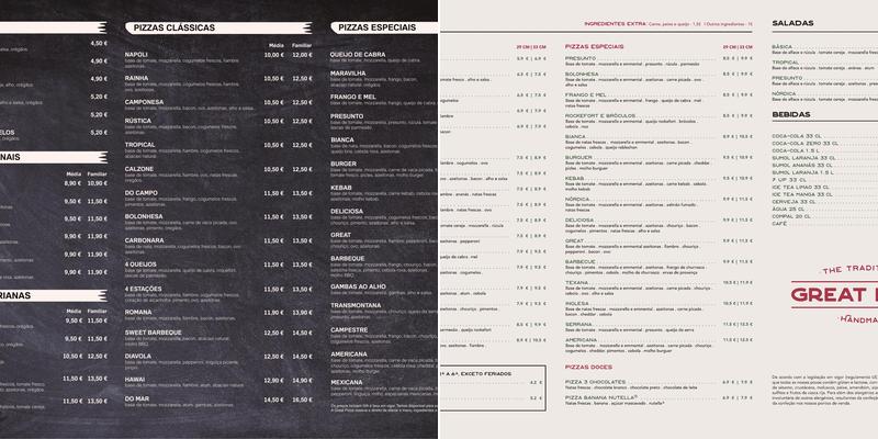 The Traditional Great Pizza Trofa Menu