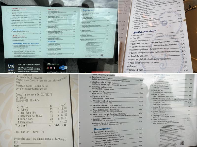 Tasquinha da Praça Menu