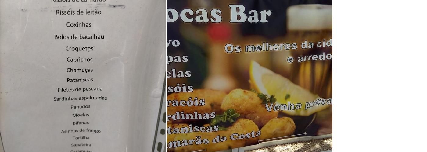 Docas Bar Menu