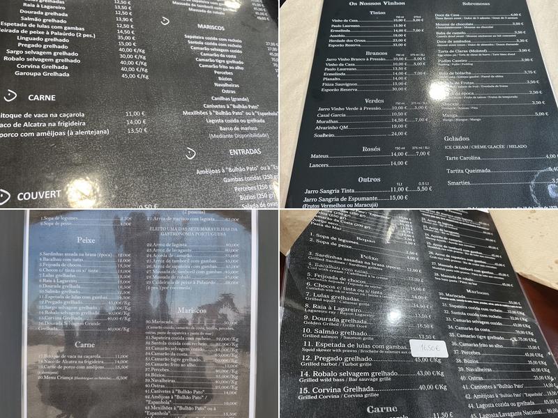 Restaurante Marisqueira Lismar Menu