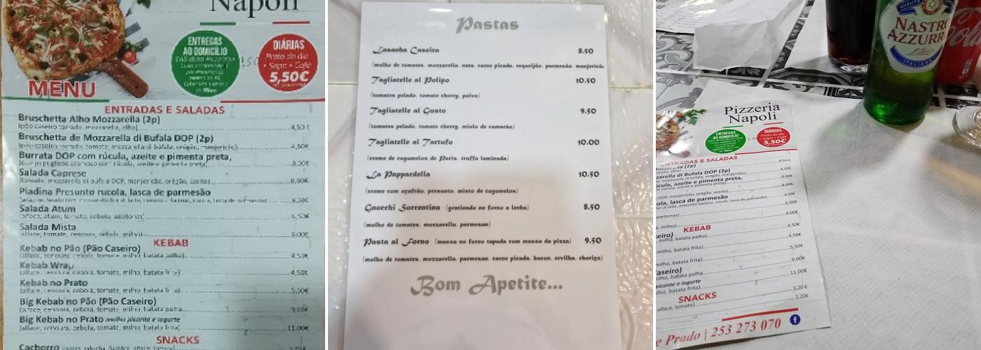 pizzeria napoli Menu