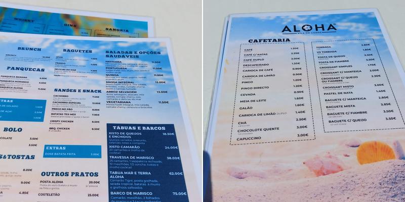 Aloha Restaurante Menu