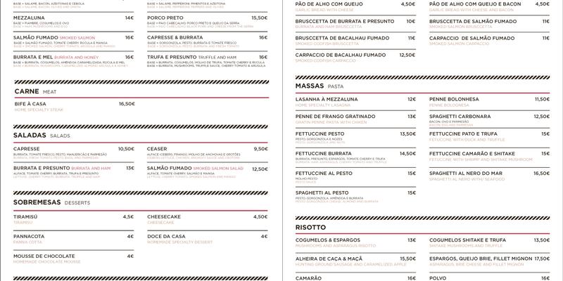 MEZZALUNA Menu