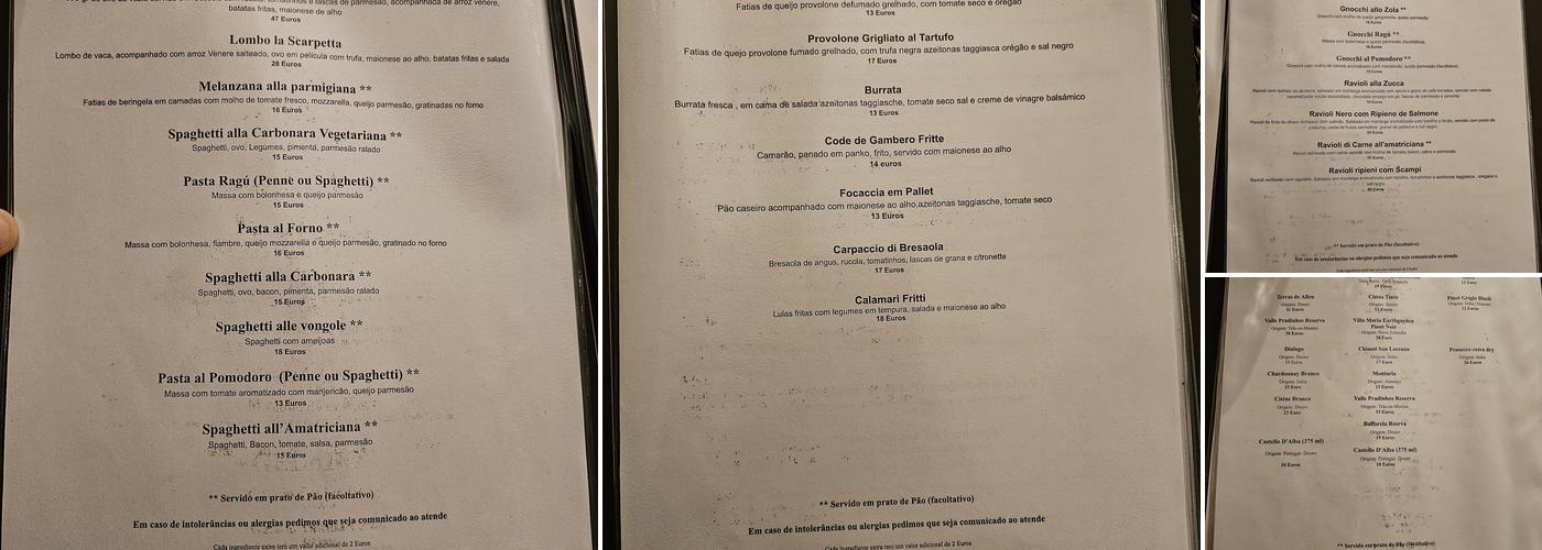 La Scarpetta Menu