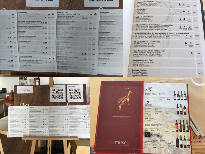 Restaurante Coa Museu Menu