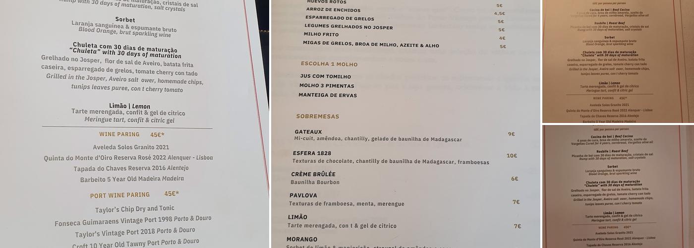 1828 Menu