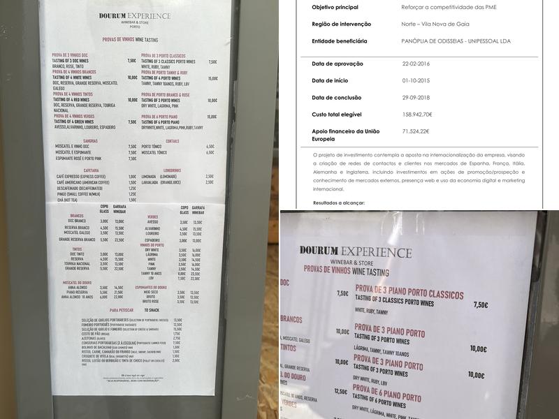 Dourum Experience Menu