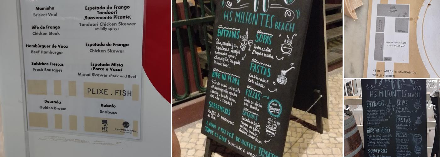 Restaurante do HS Milfontes Beach Menu