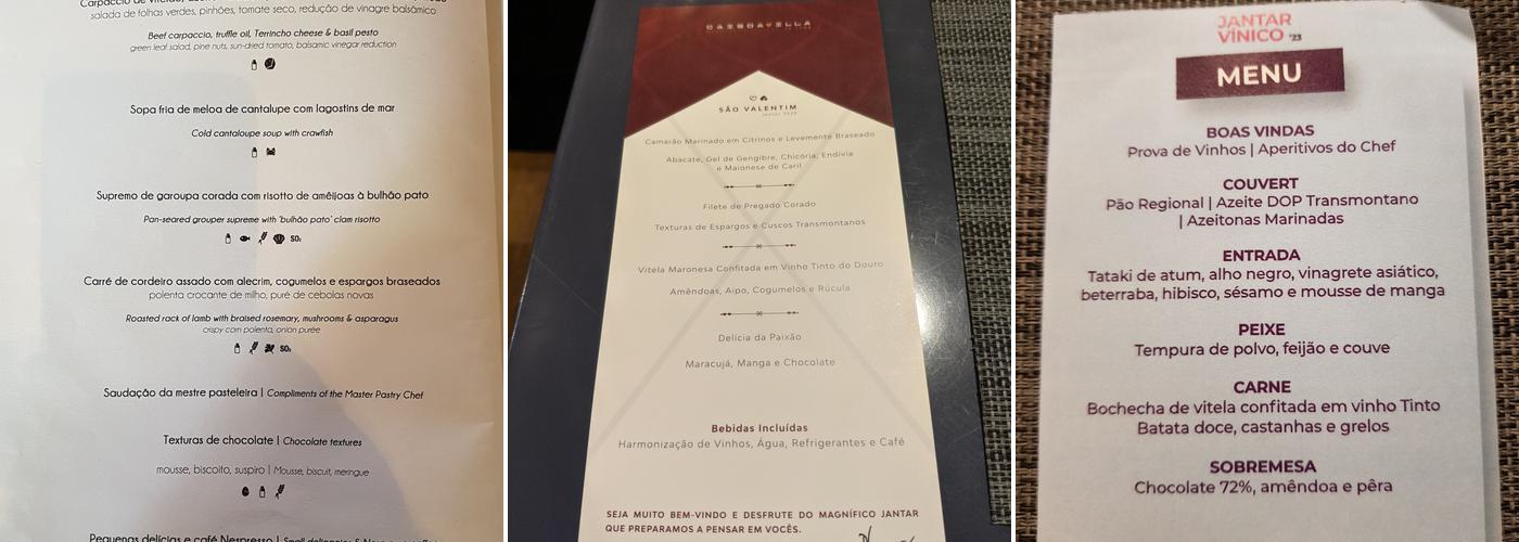 Cais da Villa Menu