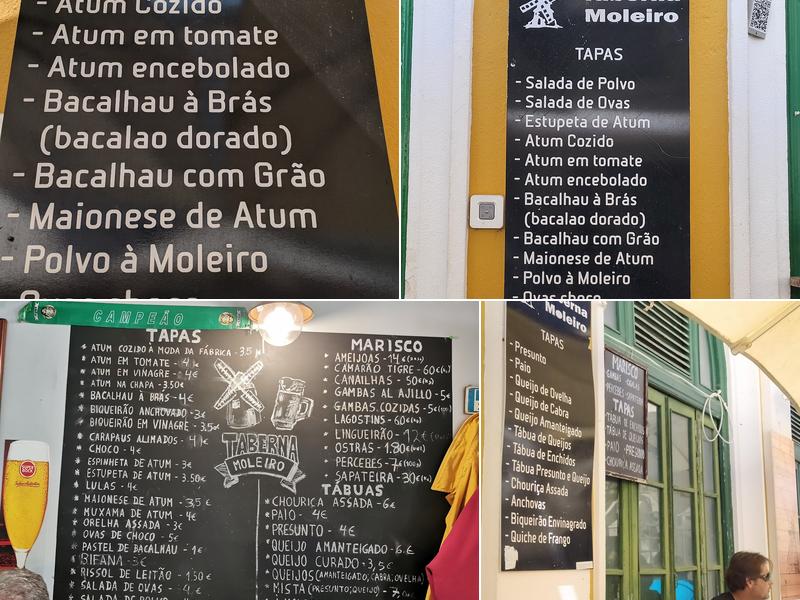 Taberna Moleiro Menu