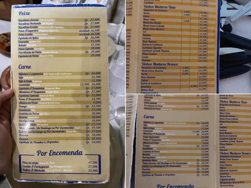 Tasquinha do Cerqueira Menu