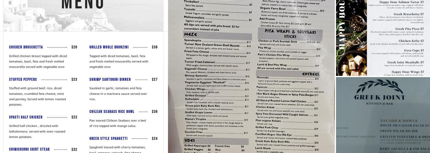 The Greek Joint Kitchen and Bar (Davie) Menu