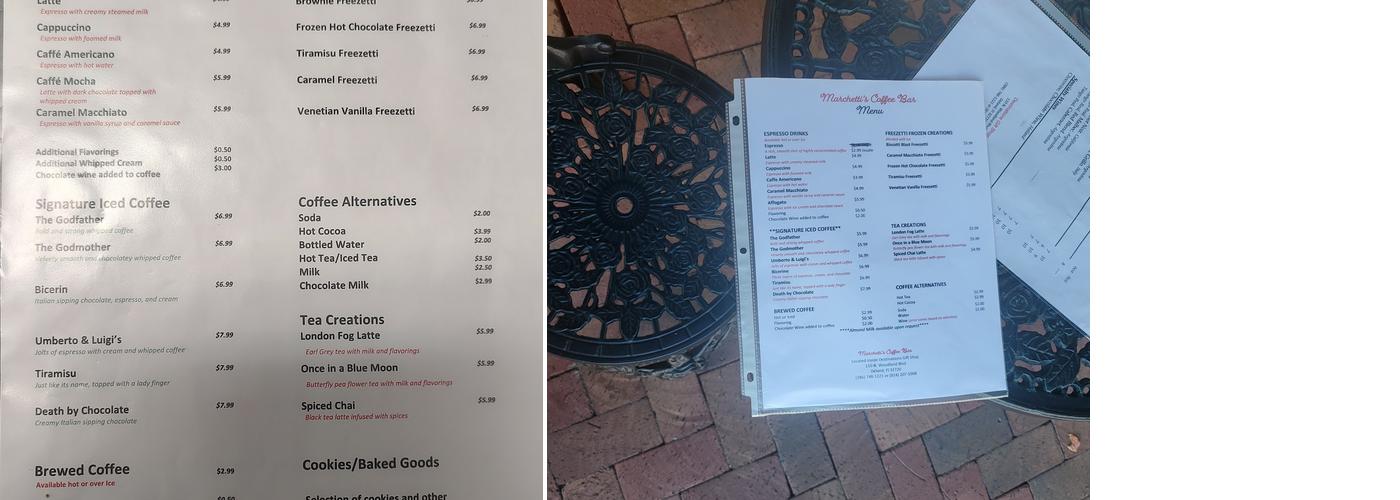 Marchetti's Coffee Bar Menu