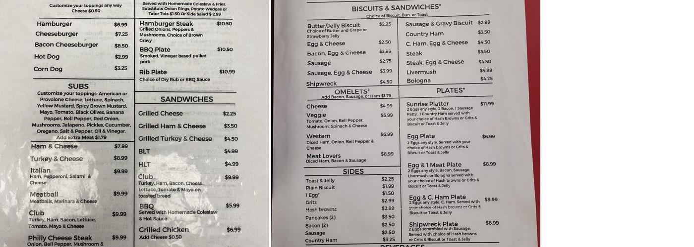 The watermelon patch Menu