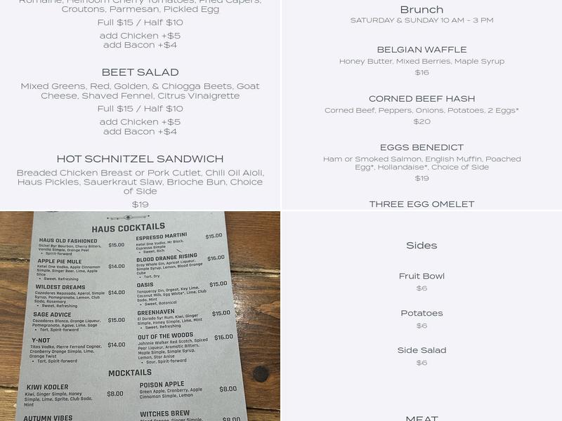 Prost Beer Hall Menu