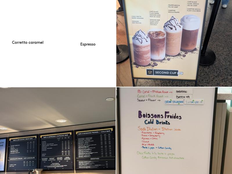 Second Cup Café Menu