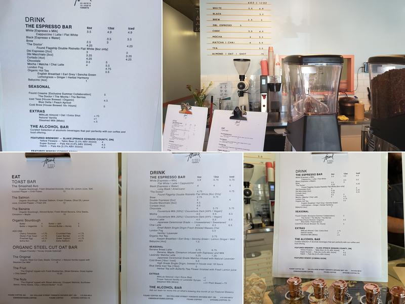 Found Coffee | Guelph Menu