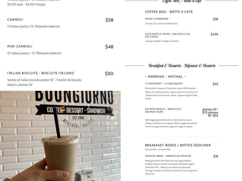 Café Buongiorno Menu
