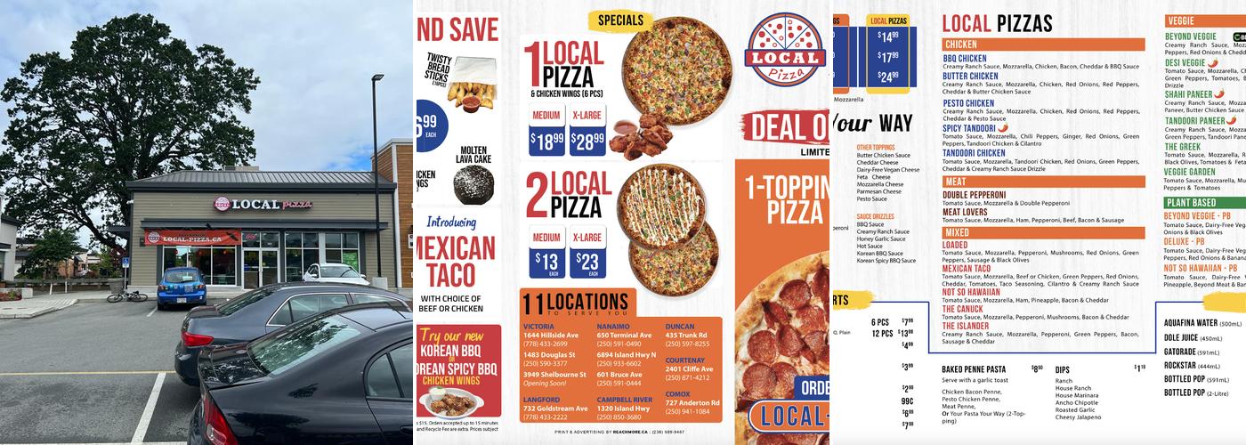 LOCAL Pizza Menu