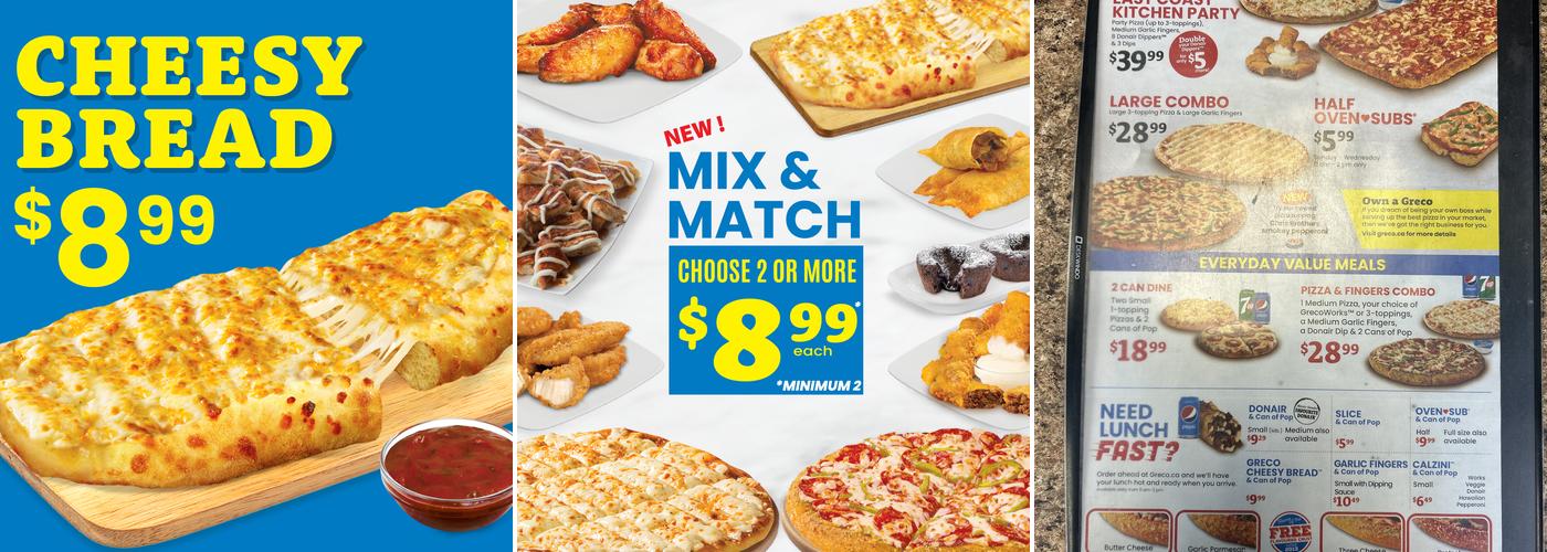 Greco Pizza Menu