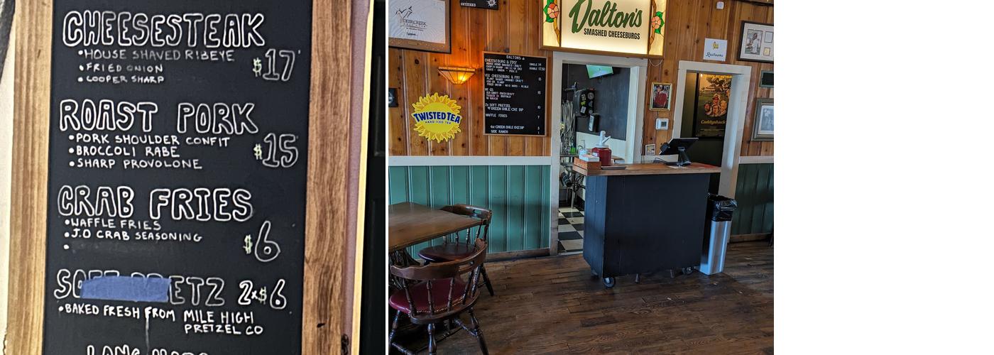 Dalton's Cheeseburgs Menu
