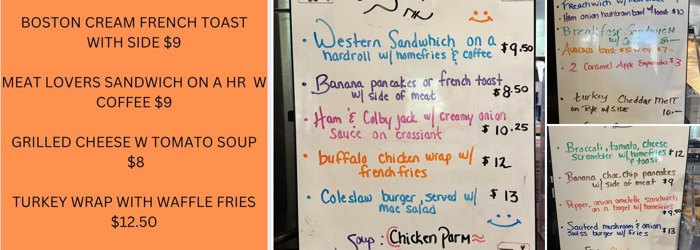 Back On Track Cafe Menu
