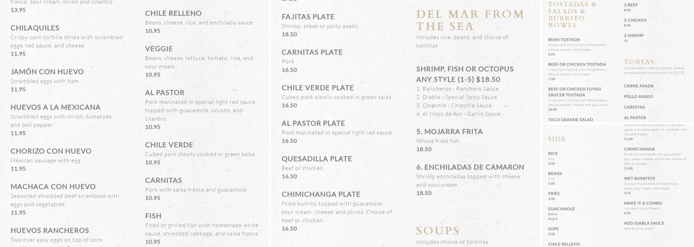 Robert's Jalapenos Menu