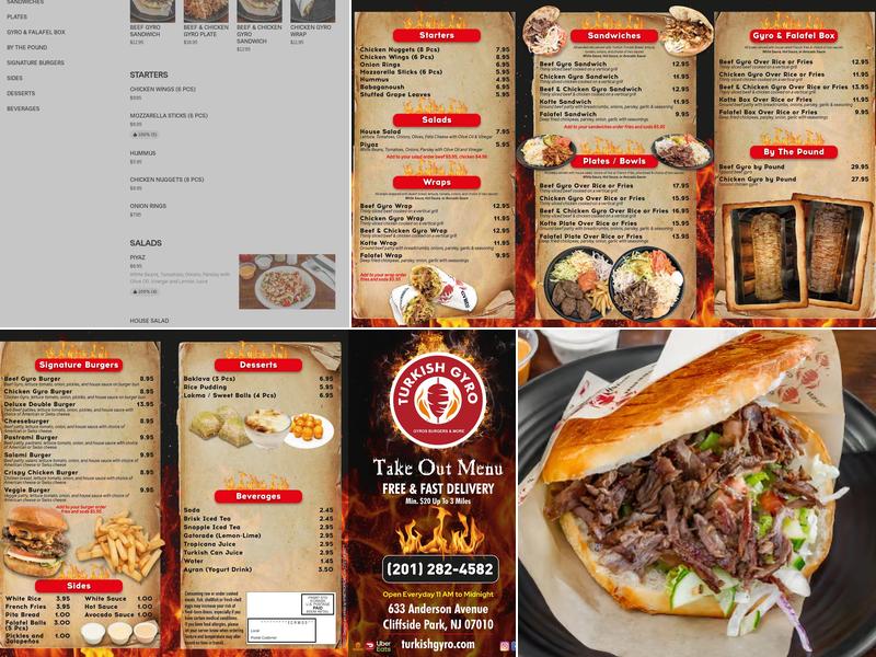 Turkish Gyro Menu