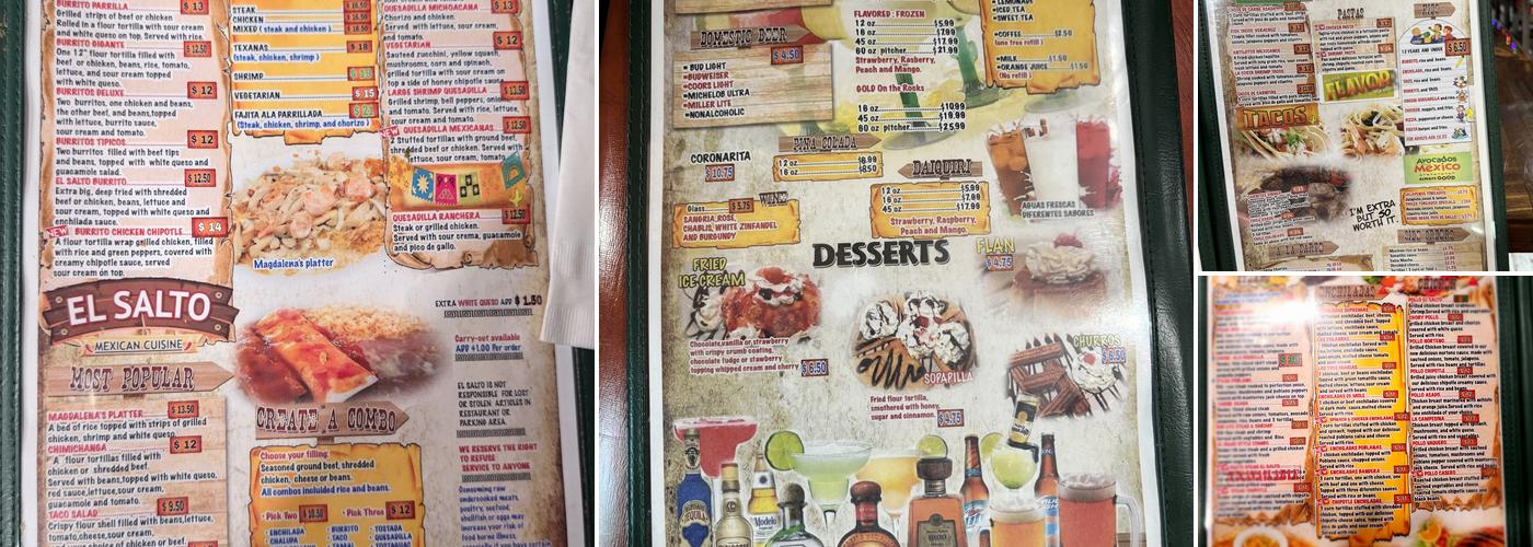 El Salto Mexican Cuisine Menu