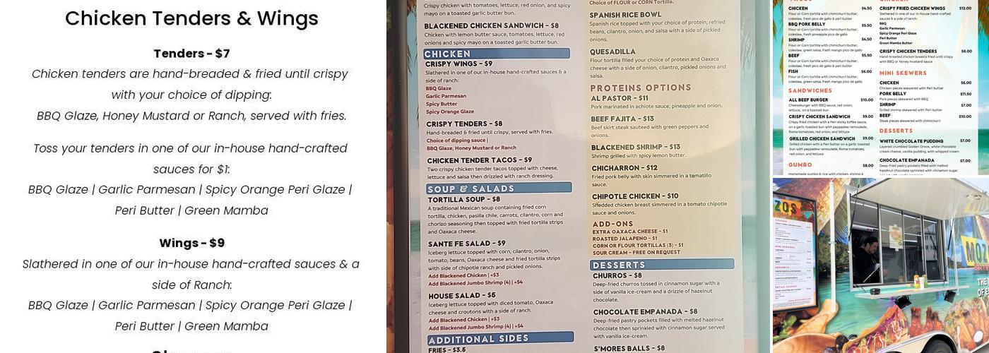 Mozos Food Trailer Menu