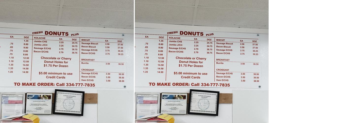 Fresh Donuts Plus Menu