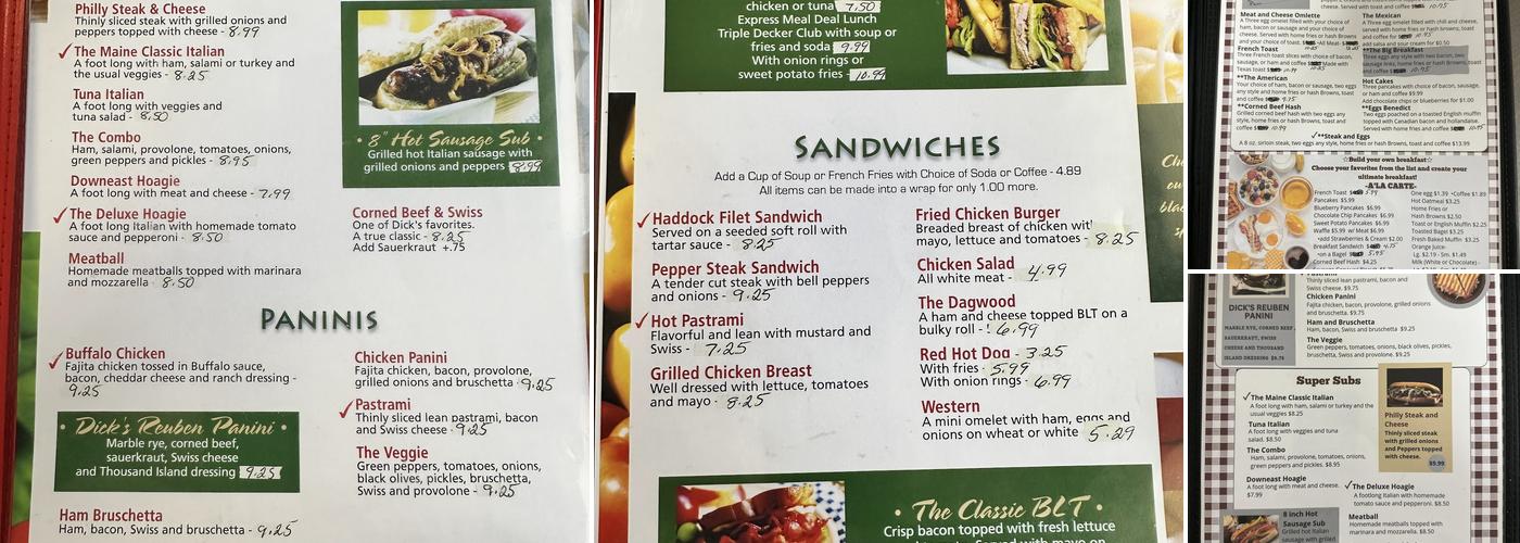 Dick’s Restaurant Menu