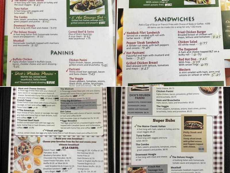 Dick’s Restaurant Menu