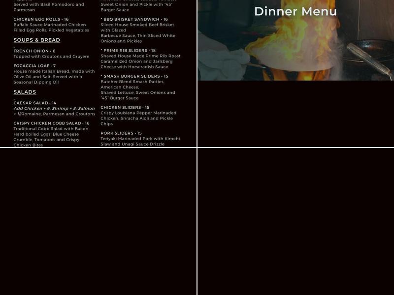 Fire 45 Grille & Social Menu