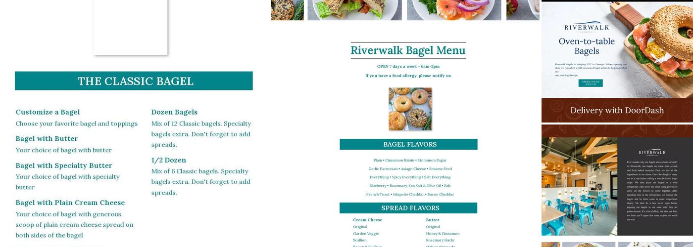 Riverwalk Bagel Menu