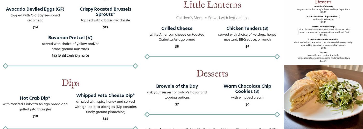 The Fool's Lantern Menu