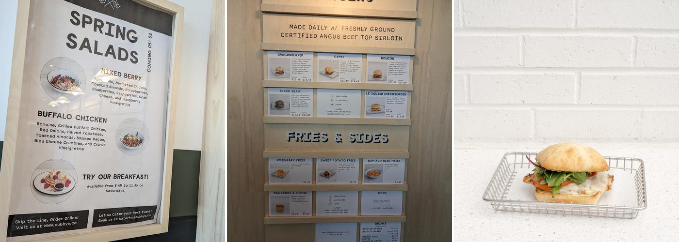 Cubby's Menu