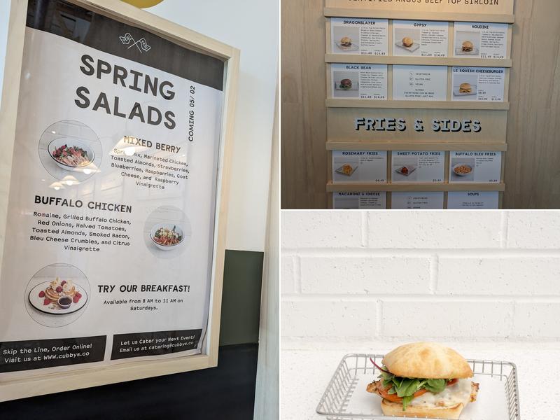 Cubby's Menu