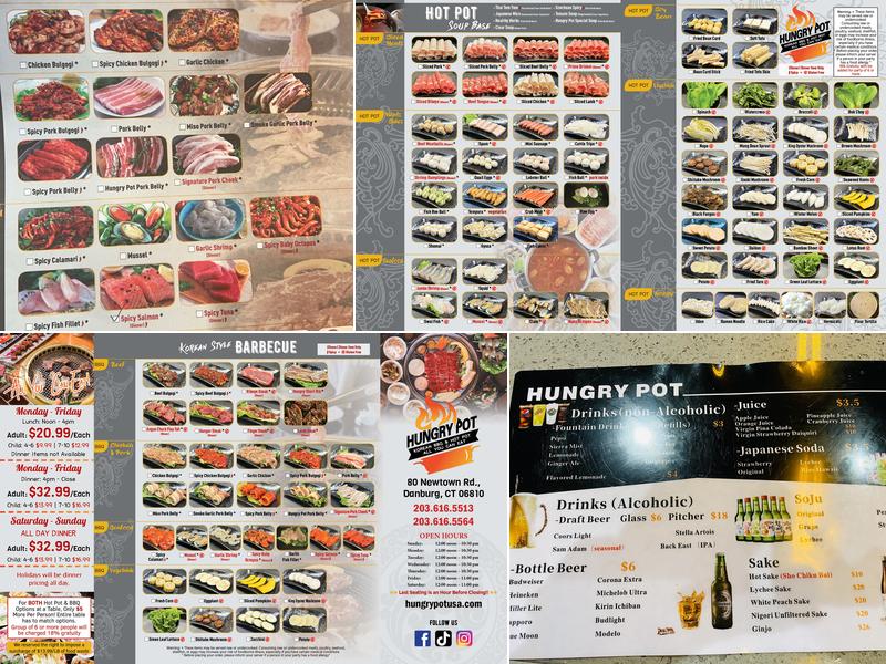Hungry Pot Korean BBQ & Hot Pot Menu