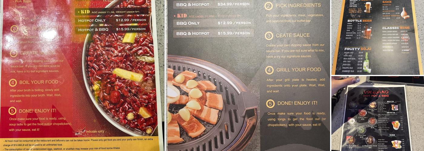 Volcano Hot Pot & BBQ Menu