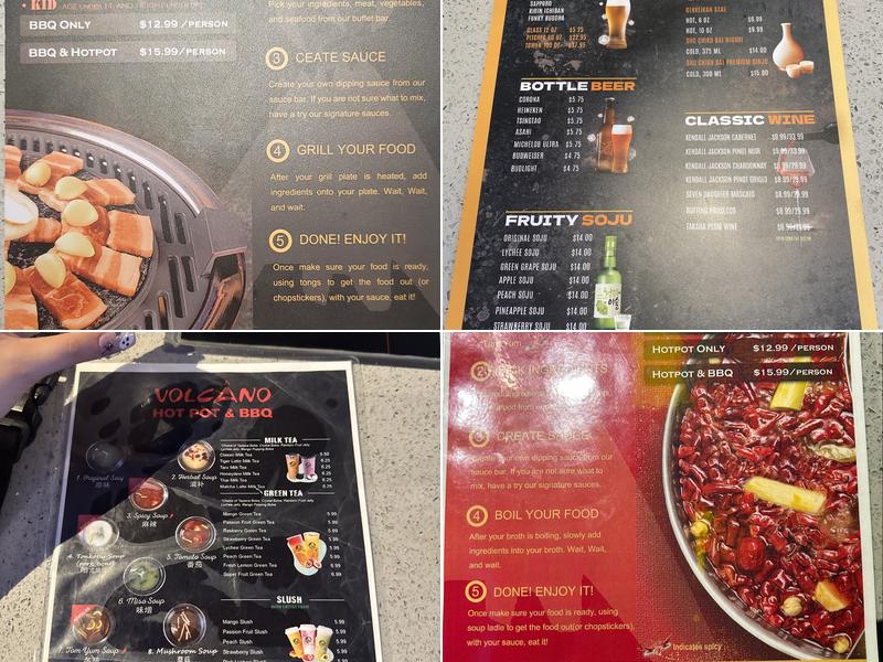 Volcano Hot Pot & BBQ Menu