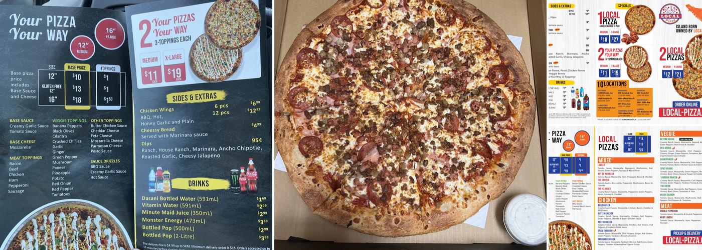 LOCAL Pizza Menu